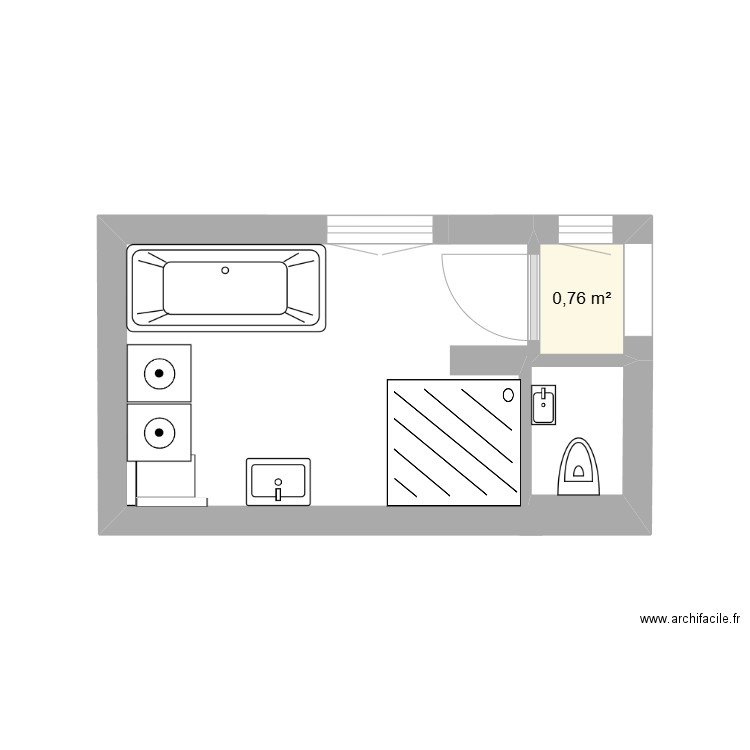 RDC2 MODIF. Plan de 1 pièce et 1 m2