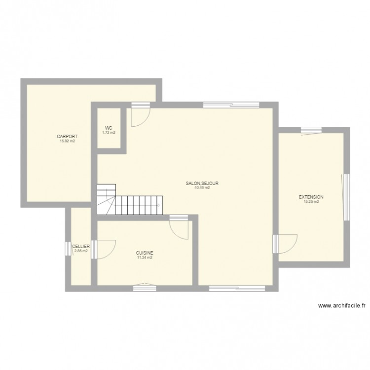 PLAN MAISON SAINT MOLF AVEC EXTENSION ET CARPORT. Plan de 0 pièce et 0 m2