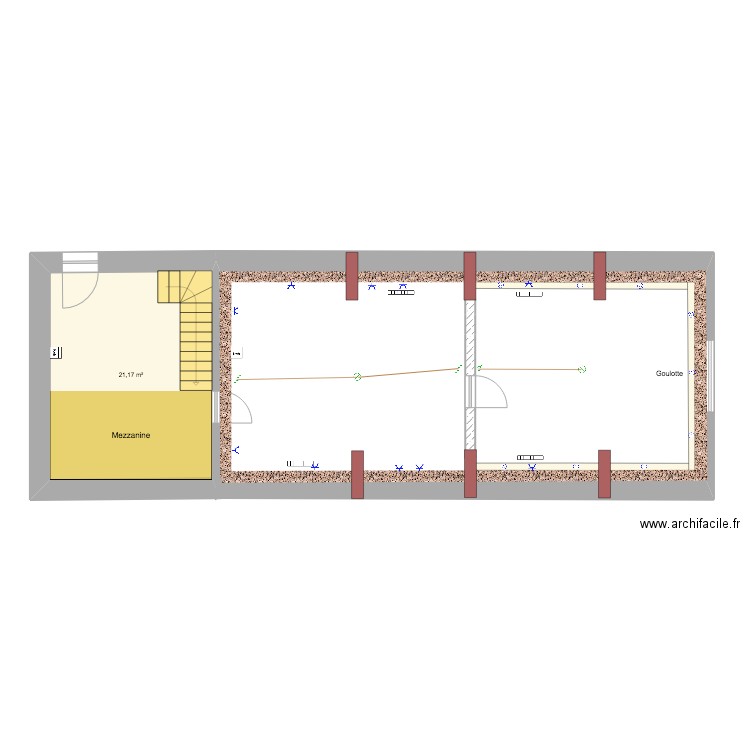 plan studio. Plan de 2 pièces et 84 m2