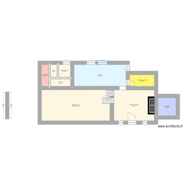 rugles. Plan de 9 pièces et 108 m2