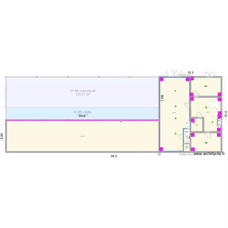 plan avec emplacement r&eacute;saux. Plan de 