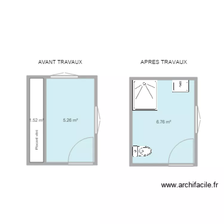 SDB Après travaux . Plan de SDB Après travaux . Plan de