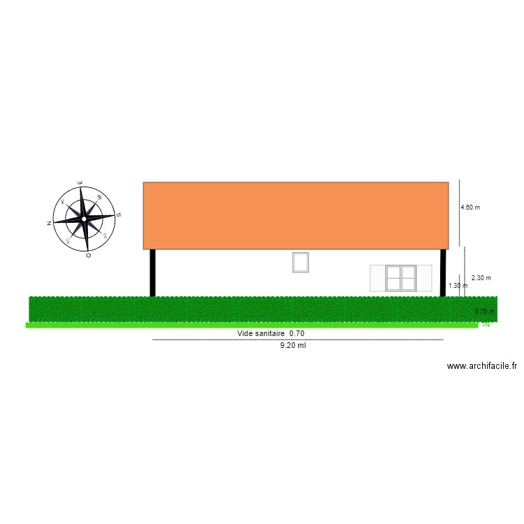 chalet 63 Facade  EST. Plan de 0 pièce et 0 m2