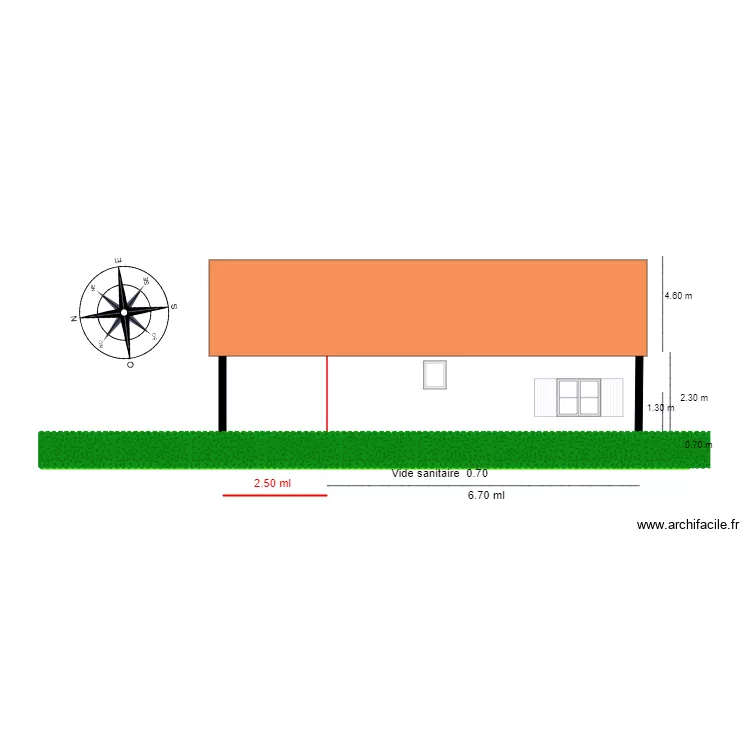chalet 63 Facade  EST. Plan de 