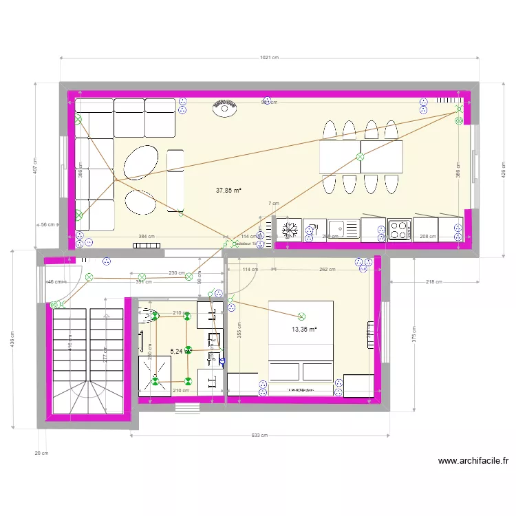 LEROUX LA BAULE PLAN ELECTRIQUE RDC. Plan de 