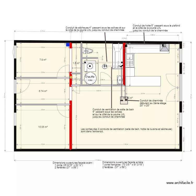 4771 Pontiac Existant. Plan de 