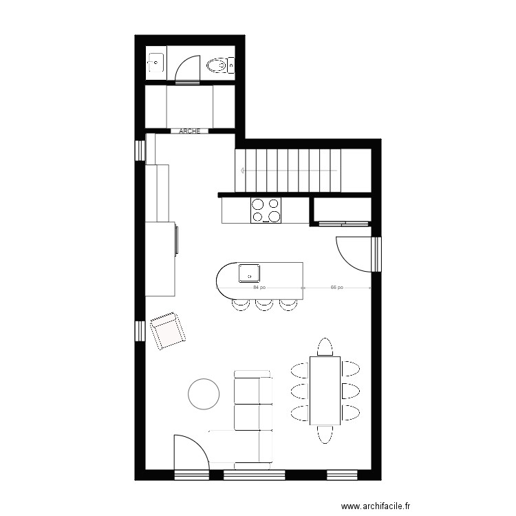 colt 3.26. Plan de 4 pièces et 48 m2