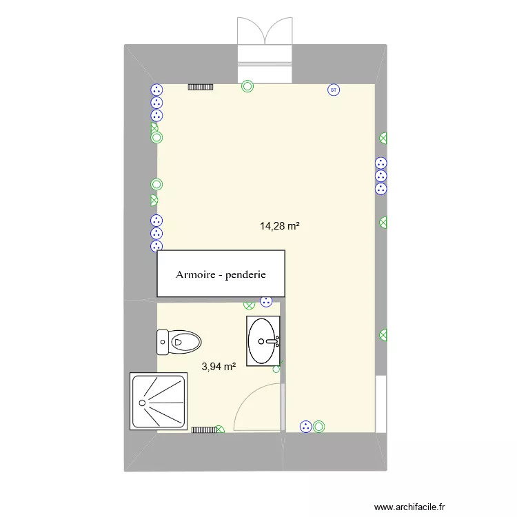 chambres RDC moi. Plan de 