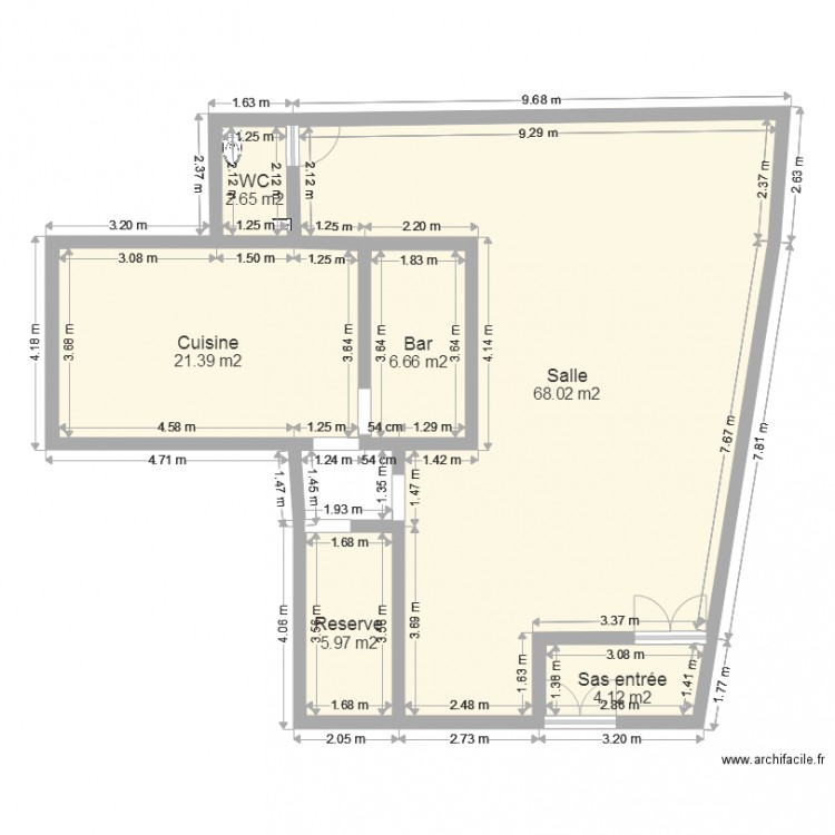 Golden bar by JB crée et mesure. Plan de 0 pièce et 0 m2