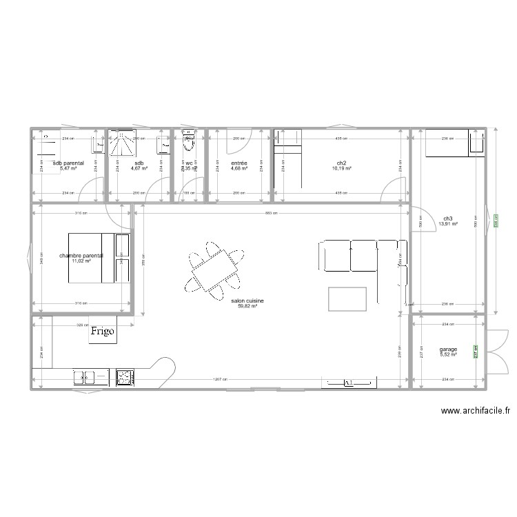 plan 2 container. Plan de 0 pièce et 0 m2