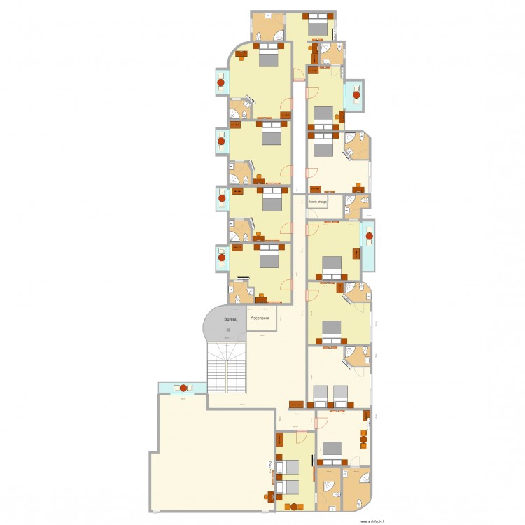 troisieme etage draft mirador. Plan de 36 pièces et 506 m2