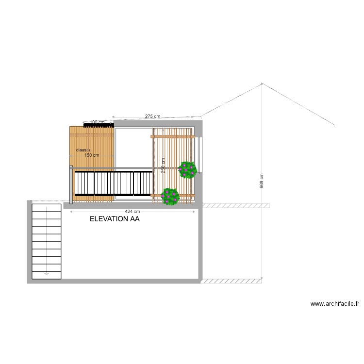 ELEVATIN TERRASSE . Plan de 0 pièce et 0 m2