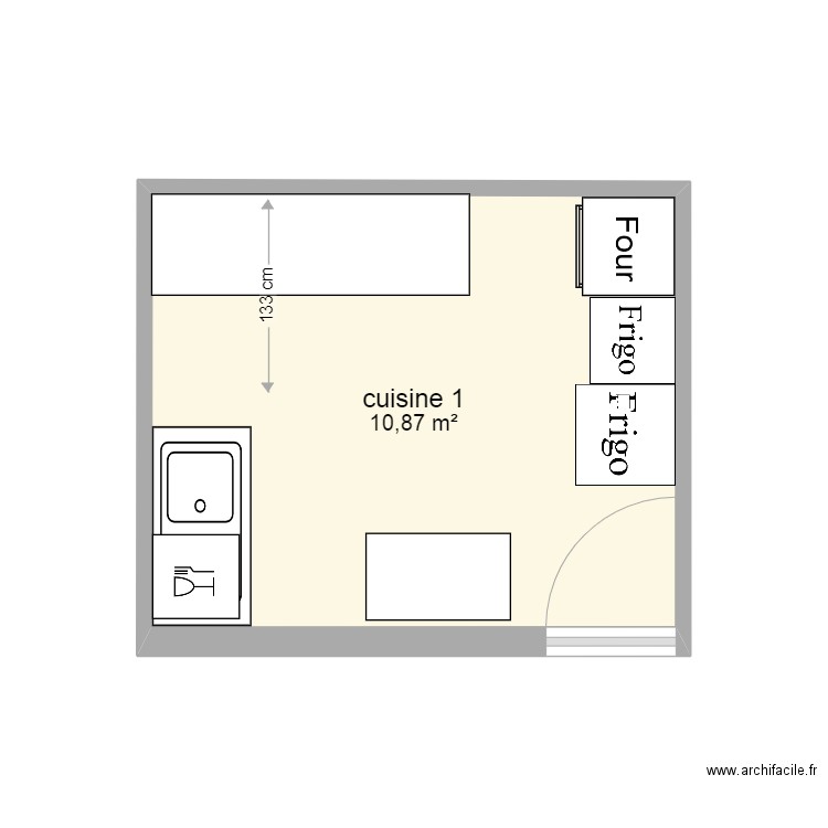 MIJOUX cuisine 1. Plan de 1 pièce et 11 m2