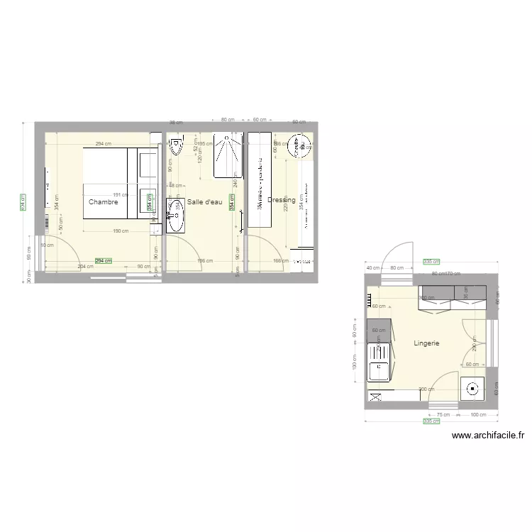 Agrandissement électricité et chambre. Plan de Agrandissement électricité et chambre. Plan de