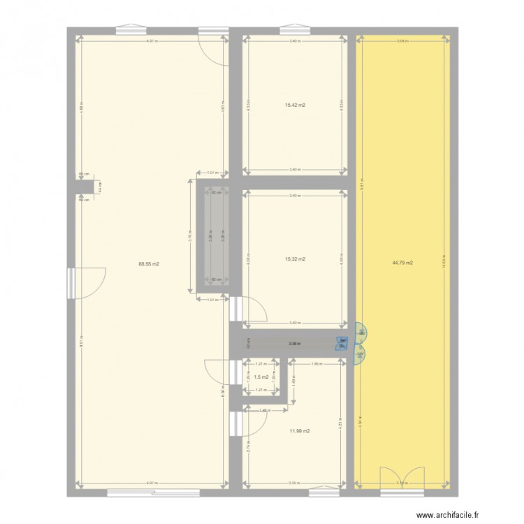 RDC Maison . Plan de 8 pièces et 162 m2