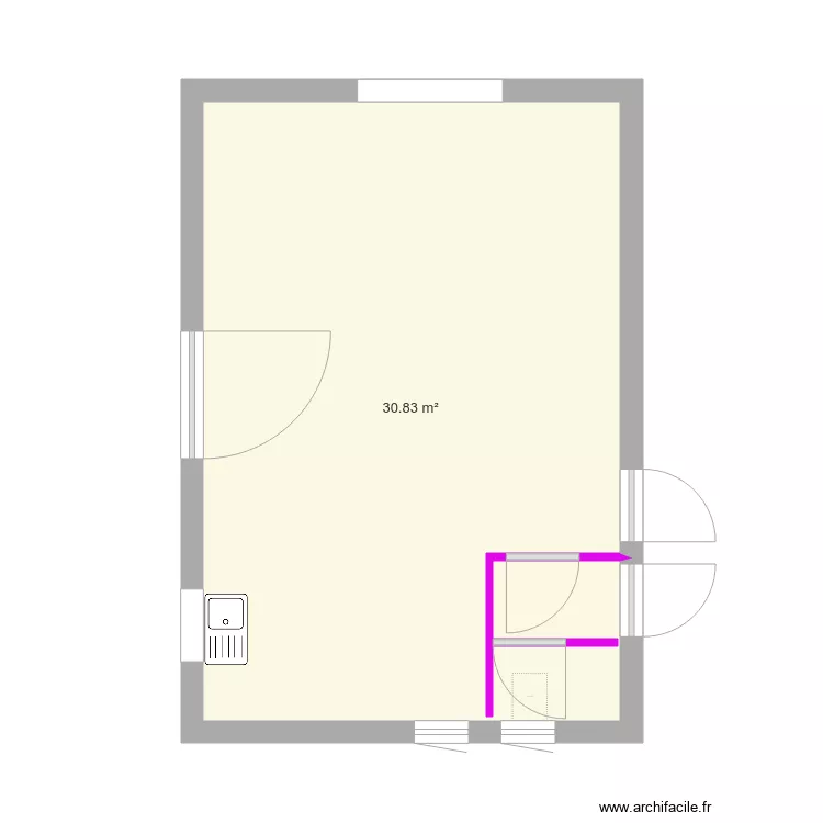 salle &agrave; manger cuisine. Plan de 