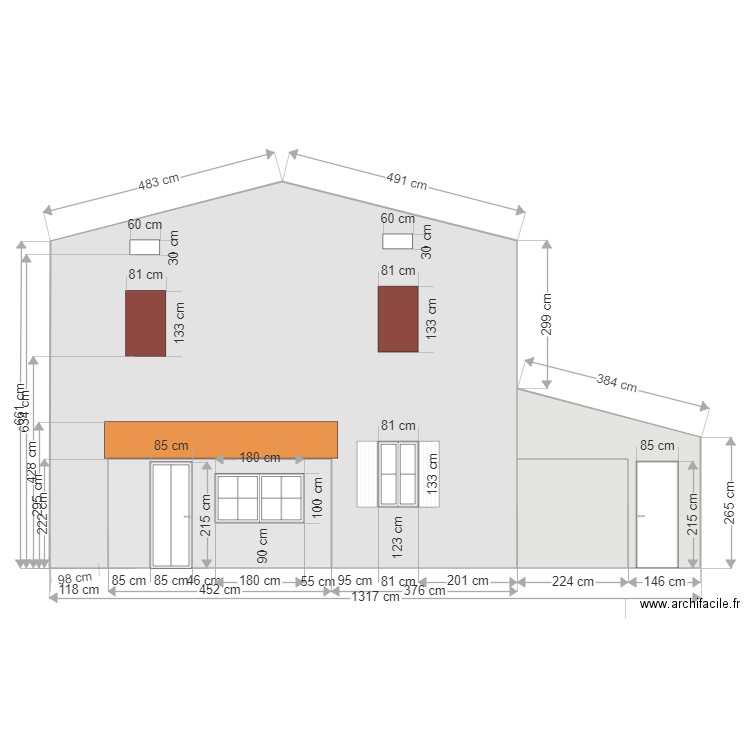 FACADE EST. Plan de 0 pièce et 0 m2