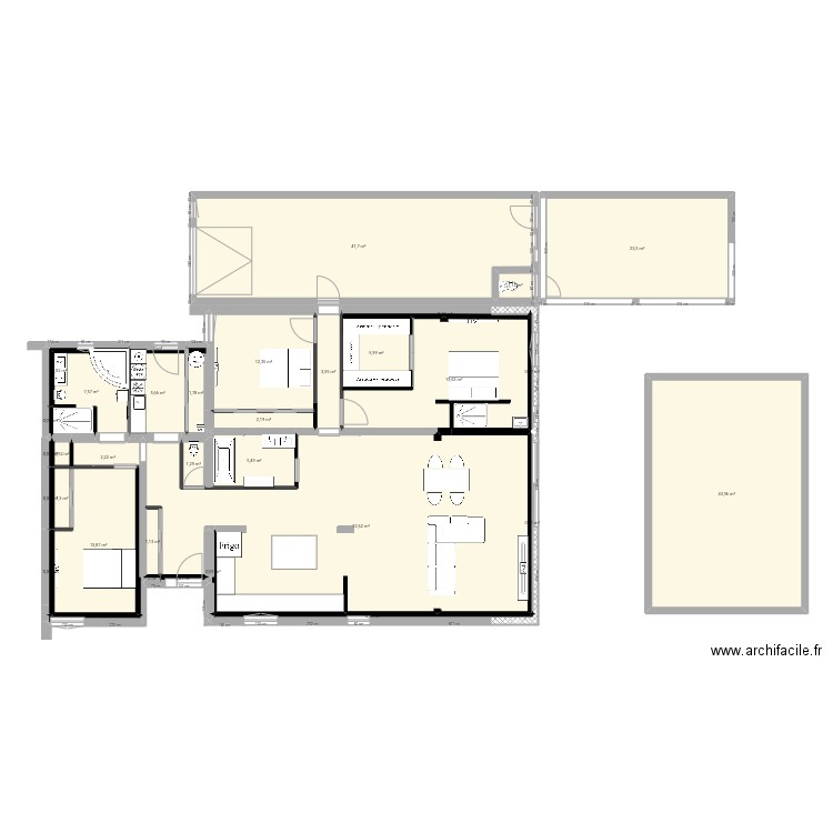 villa lignan yoann. Plan de 34 pièces et 268 m2