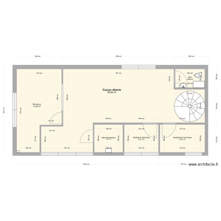 LM Cour matériaux (étage). Plan de 6 pièces et 72 m2