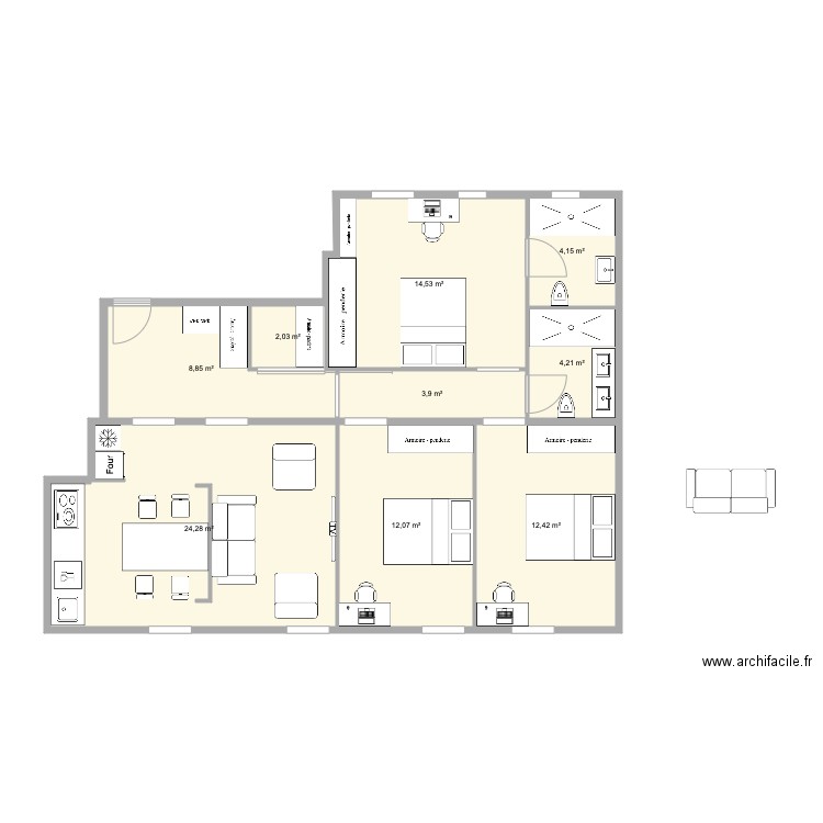 alonso cano 3 hab sin comedor 11 ene 22. Plan de 0 pièce et 0 m2