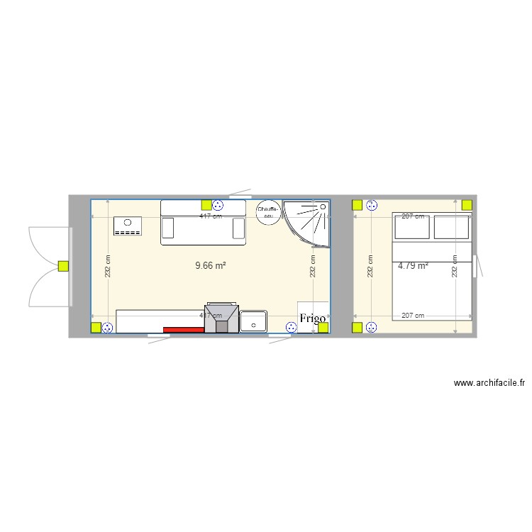 Roulotte. Plan de 0 pièce et 0 m2