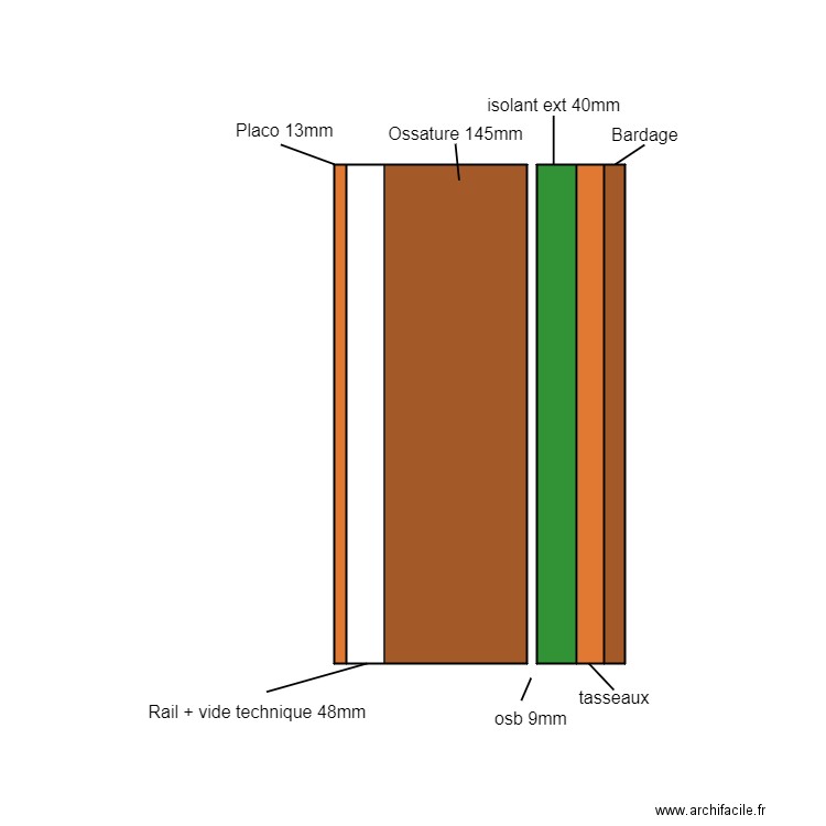 mur coupe. Plan de 0 pièce et 0 m2