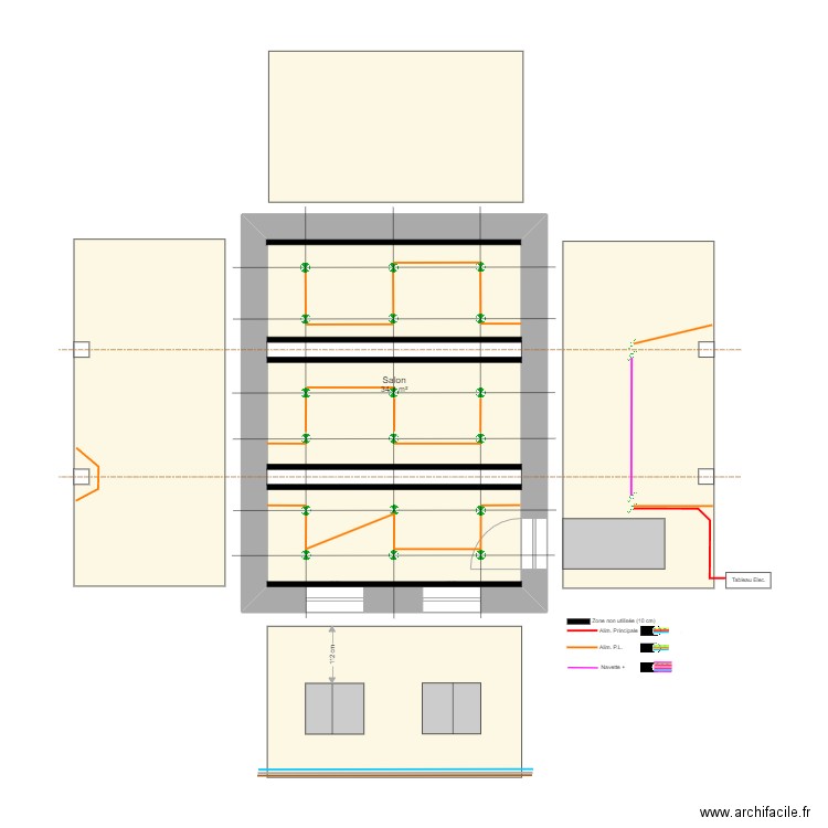 Nicolas Jeanne Niv.0 PL Salon. Plan de 1 pièce et 34 m2