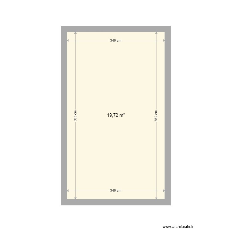 Extension. Plan de 1 pièce et 20 m2