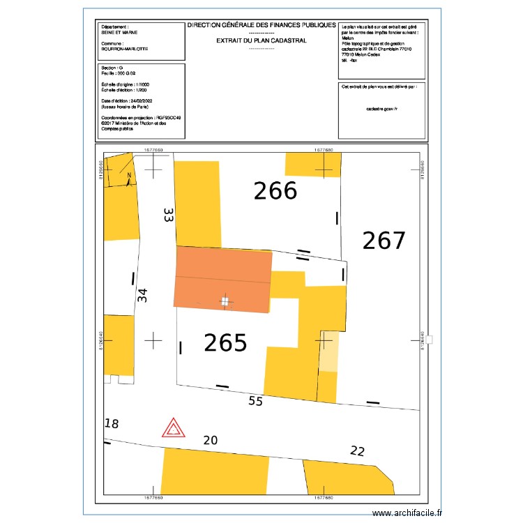 Bourron presbytère implantation vélux. Plan de 0 pièce et 0 m2