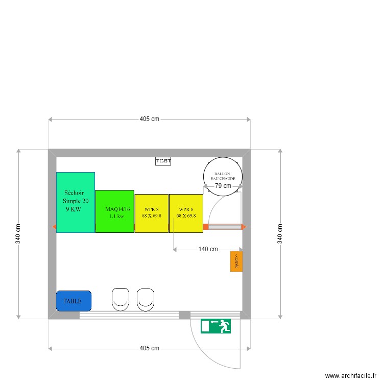 DAGEVILLE 06 CANNES. Plan de 2 pièces et 11 m2