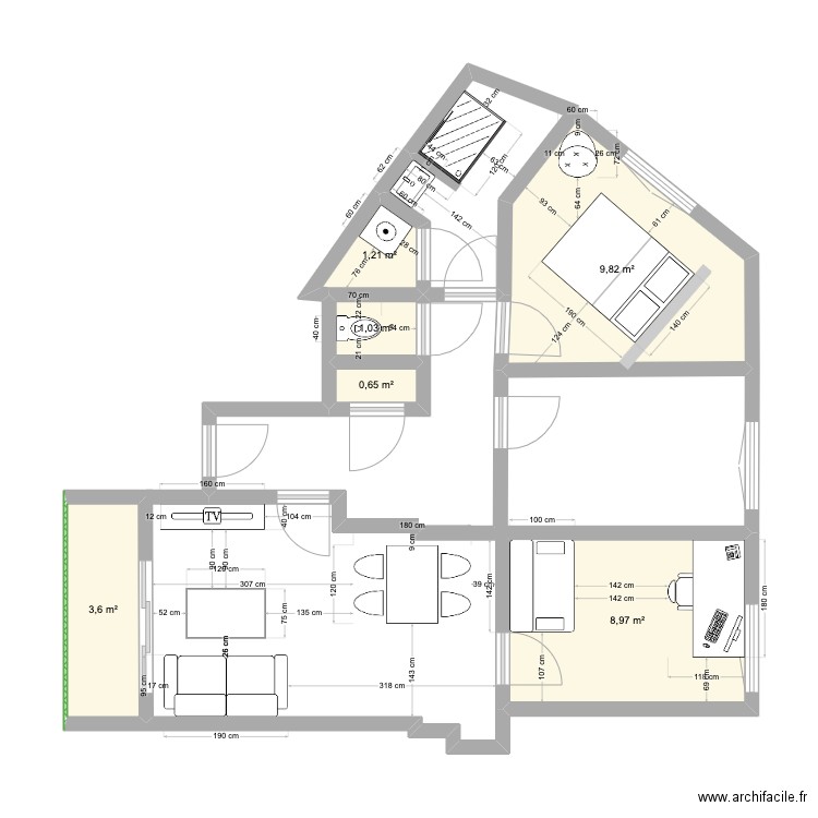 Plan global appartement maman. Plan de 0 pièce et 0 m2