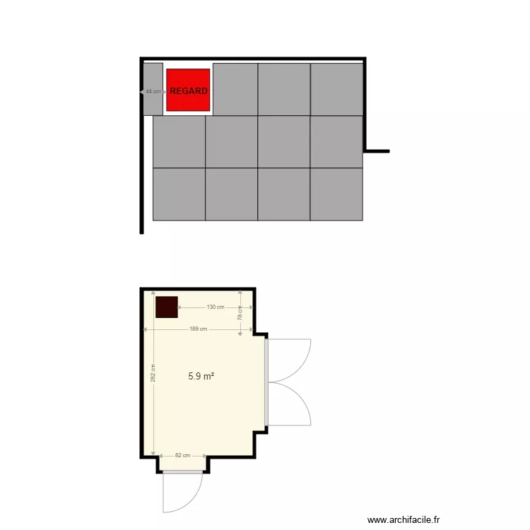 Carrelage chaufferie. Plan de 