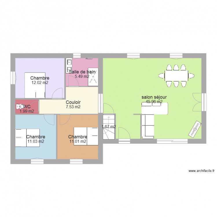 100m2. Plan de 0 pièce et 0 m2