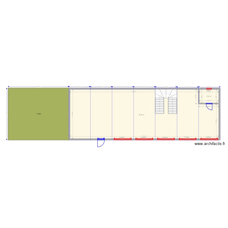 Музей. Plan de 4 pièces et 206 m2