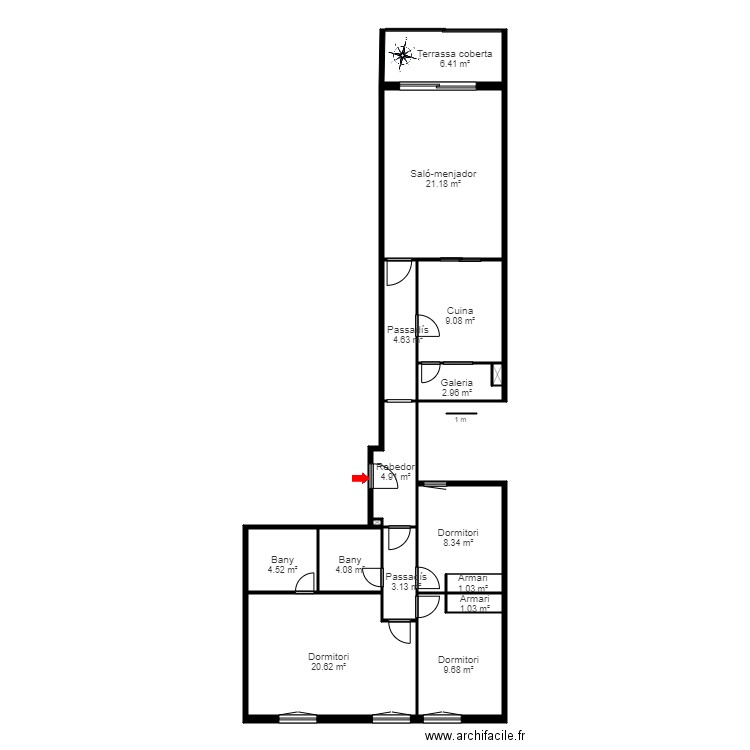 ED. DEVESA 4-3. ESCALDES. Plan de 17 pièces et 114 m2