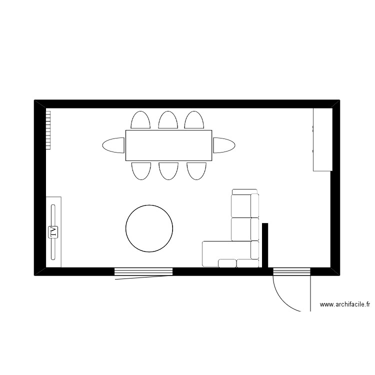 projet drey. Plan de 1 pièce et 29 m2