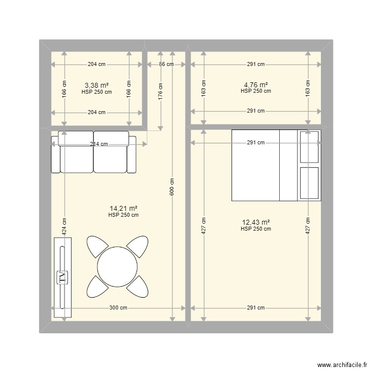 Cala Llevado As-Is aménagé. Plan de 4 pièces et 35 m2