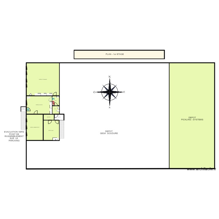 plan bureau 1et. Plan de 0 pièce et 0 m2