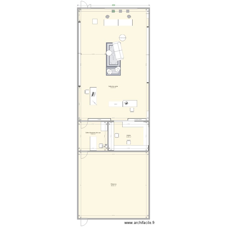 Pouet. Plan de 4 pièces et 212 m2