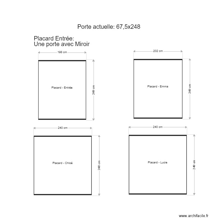 Placards. Plan de 0 pièce et 0 m2