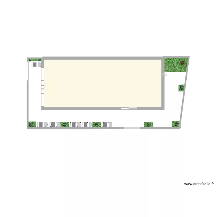 magasin exterieur. Plan de 