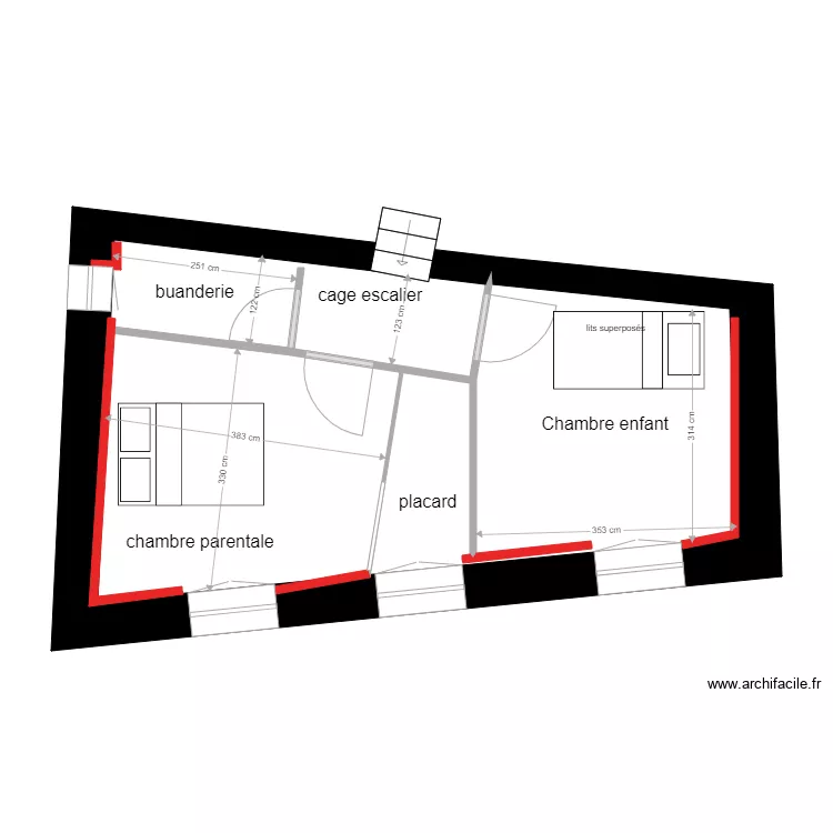 LEWI &eacute;tage projet. Plan de 