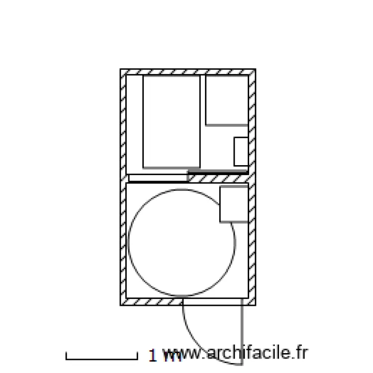 WC et sas. Plan de WC et sas. Plan de