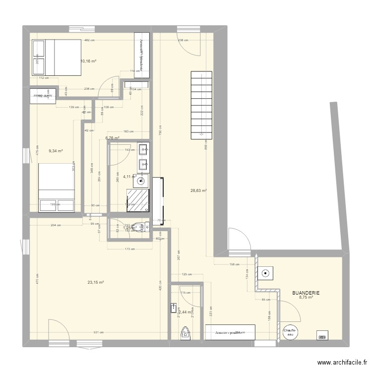 SOUS SOL MAISON +APPARTEMENT 2. Plan de 0 pièce et 0 m2
