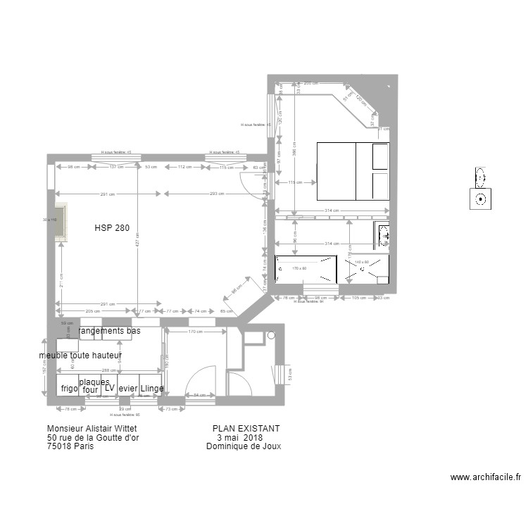 Projet cuisine Alistair. Plan de 0 pièce et 0 m2