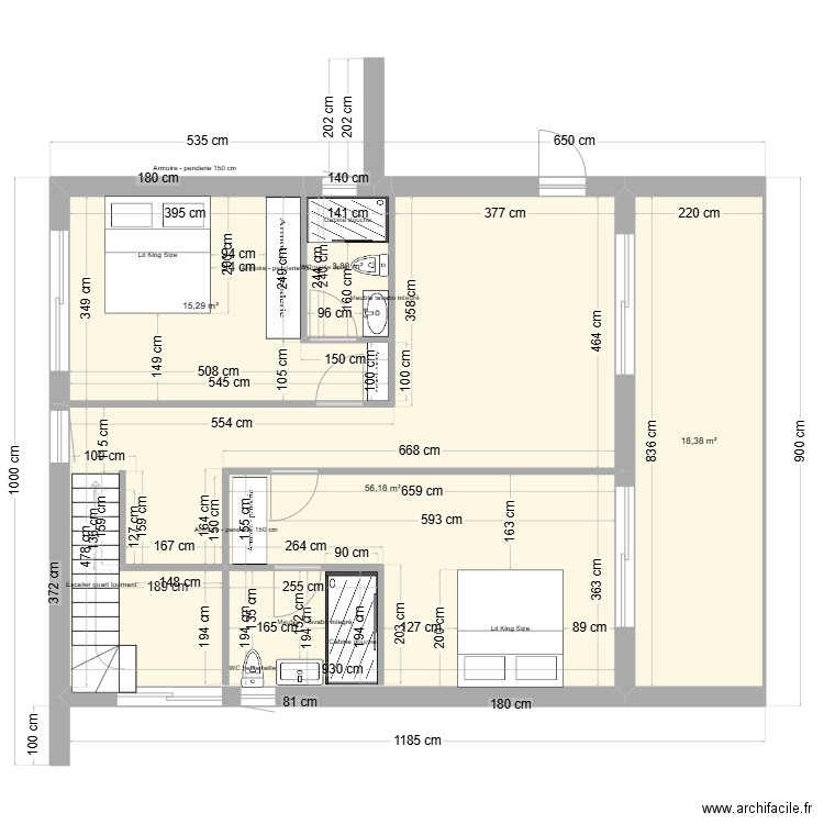 PP Plan Etage doublegarage 2. Plan de 4 pièces et 93 m2