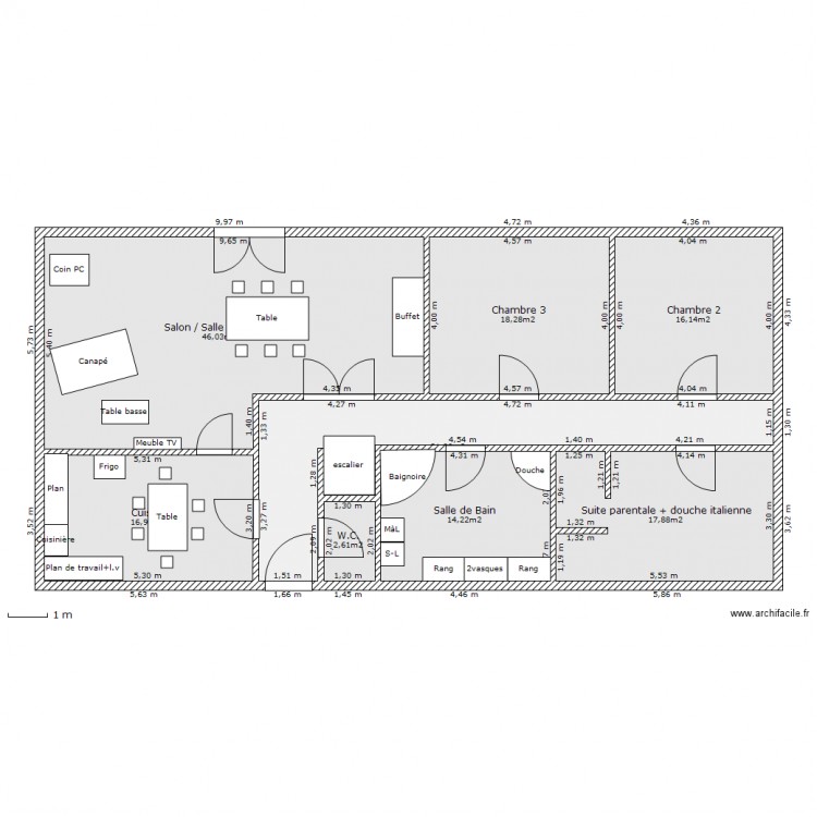 Plain pied avec combles aménageables (. Plan de 0 pièce et 0 m2