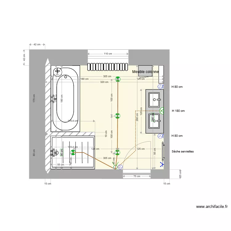 Salle de bain VIROFLAY 1. Plan de 