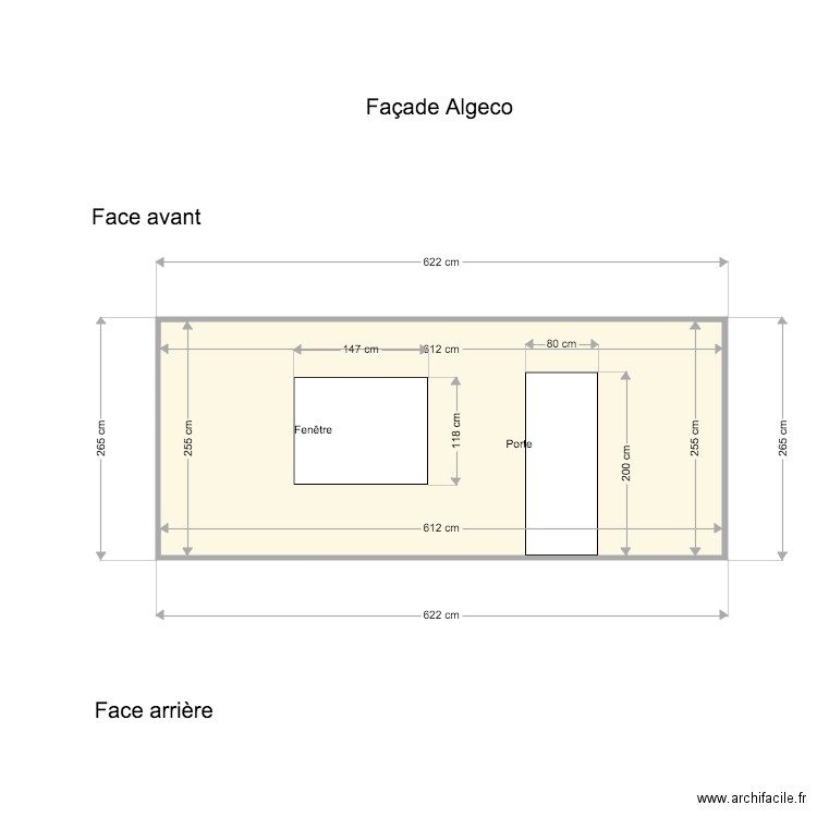 facade algeco 2. Plan de 0 pièce et 0 m2