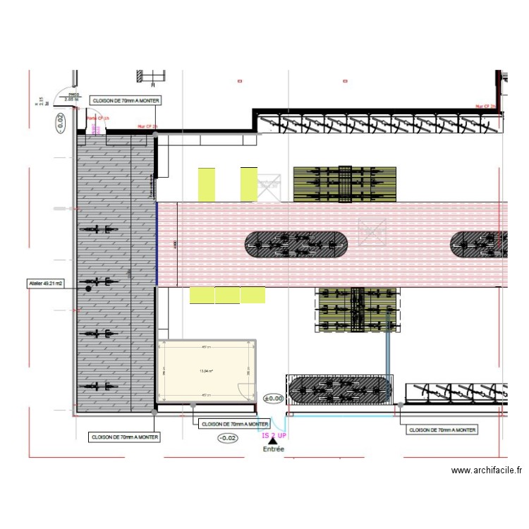 mise en position CHY. Plan de 1 pièce et 13 m2